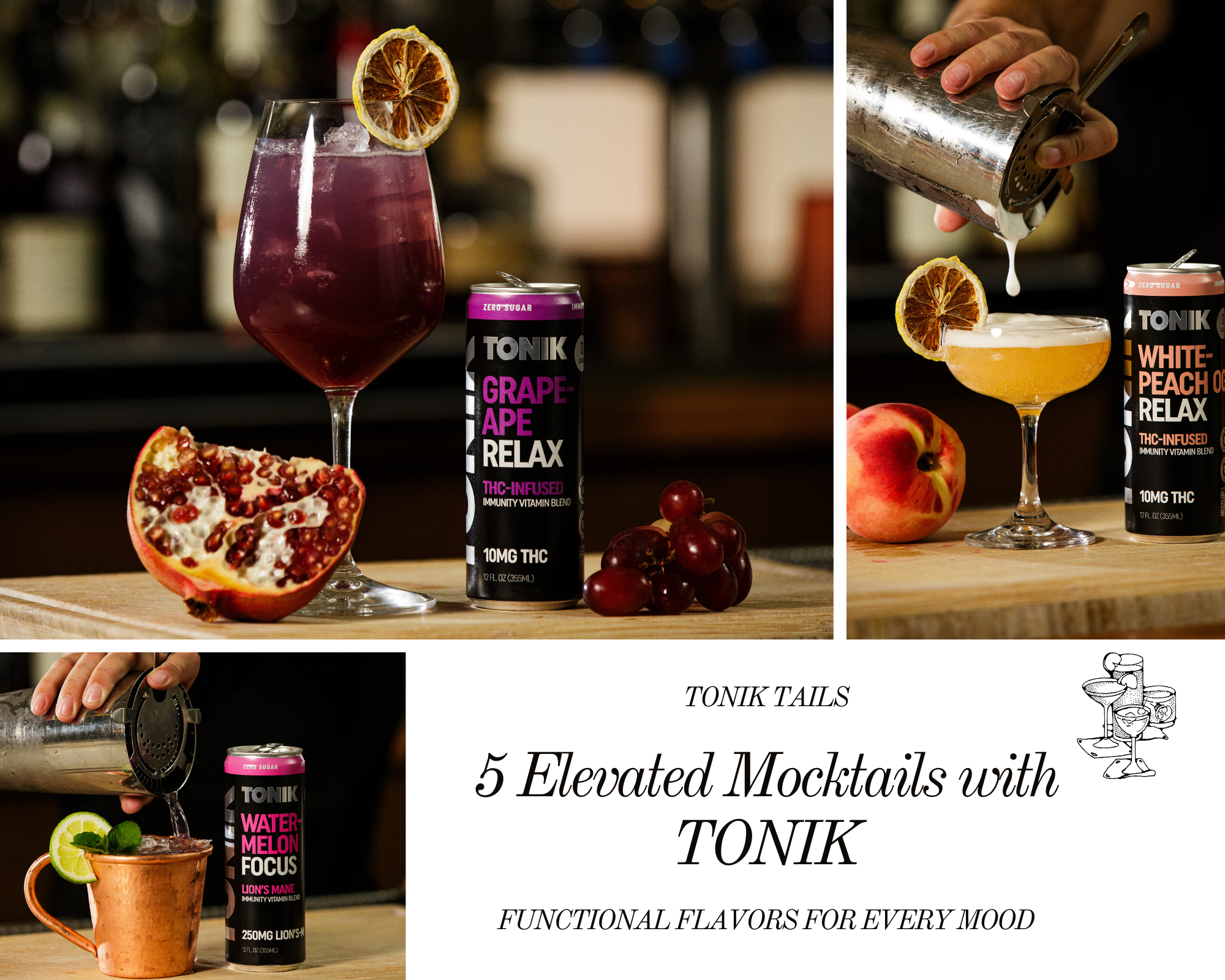5 Elevated Mocktails with TONIK: Functional Flavors for Every Mood