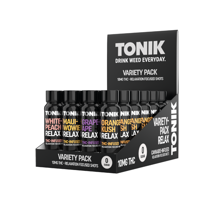 Variety Pack Relax Shot (10mg THC) 24-Pack – Tonik Variety Pack Relax Shot (10mg THC) 24-Pack – Tonik